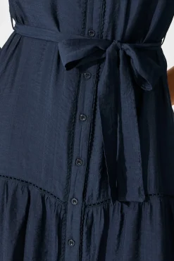 Fashion Sloane Midi Dress in Navy Dresses|Casual