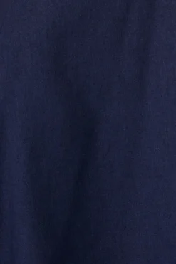 New Soft Serenade Midi Dress in Navy Linen Blend Dresses|Casual