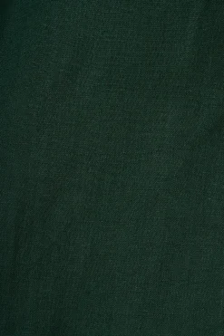 Fashion Soft Spoken Top in Emerald Linen Blend Tops|Casual