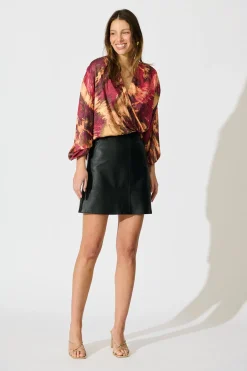 Sale Solita Top in Multi Watercolour Satin Tops|Party & Occasion
