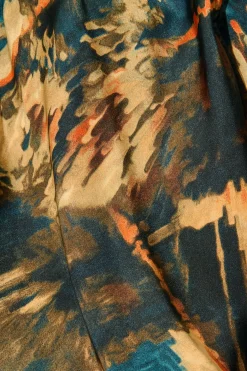 Online Solita Top in Teal Multi Watercolour Satin Tops|Party & Occasion