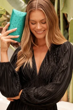 Best Sonia Clutch Bag in Emerald Diamante Bags