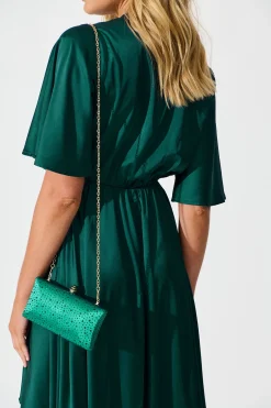 Best Sonia Clutch Bag in Emerald Diamante Bags