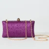Fashion Sonia Clutch Bag in Purple Diamante Bags