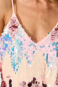 Outlet Stardust Sequin Dress in Pink Multi Sequin Dresses|Party