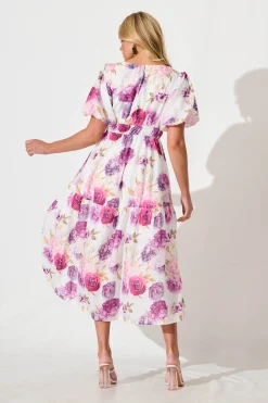 Discount Stargazer Midi Dress in Lilac Floral Dresses|Casual