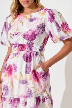 Discount Stargazer Midi Dress in Lilac Floral Dresses|Casual