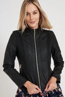 Outlet Stefany Jacket in Black Outerwear|Outerwear
