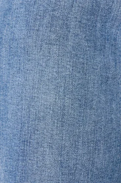 Best Studio Mid Rise Straight Leg Jean in Blue Denim Bottoms|Denim