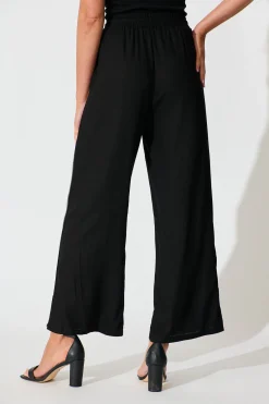 Sale Sweet Escape Pant in Black Linen Blend Bottoms