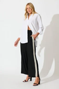 Sale Sweet Escape Pant in Black Linen Blend Bottoms