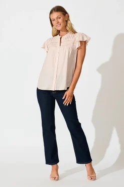 Best Sweetheart Shirt in Light Pink Cotton Blend Tops|Casual