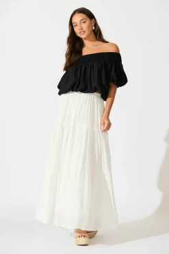 Best Sylvestra Maxi Skirt in White Cotton Blend Bottoms|Skirts & Shorts