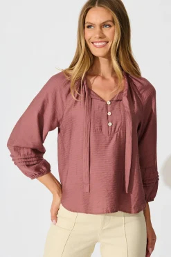 Discount Taleena Top in Blush Linen Blend Tops|Casual