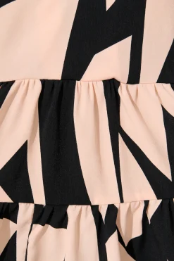 Discount Talena Top in Black and Beige Geometric Print Tops
