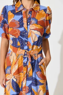 Best Tanisha Maxi Shirt Dress in Multi Print Linen Blend Dresses|Casual