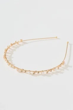 Online Tasha Headband in Rose Gold with Pearl and Leaf Diamante Hair Accessories|Wedding Guest