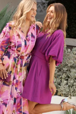 Fashion Teagan Dress in Plum Dresses|Party