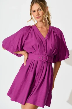 Fashion Teagan Dress in Plum Dresses|Party