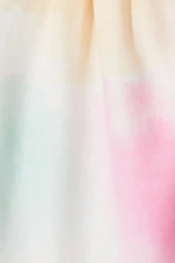 Sale Teagan Dress In White With Multi Watercolour Linen Blend Dresses|Casual