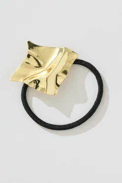 Hot Terra Metal Ponytail Hair Tie in Gold Hair Accessories