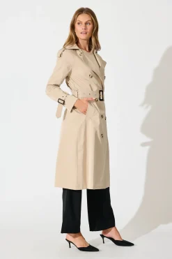 Outlet The Signature Midi Trench Coat in Beige Outerwear|Outerwear