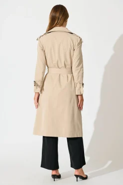 Outlet The Signature Midi Trench Coat in Beige Outerwear|Outerwear