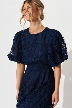 Clearance Tillie Lace Maxi Dress In Navy Dresses|Formal