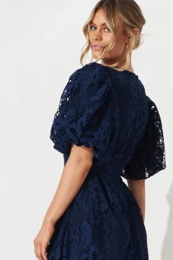 Clearance Tillie Lace Maxi Dress In Navy Dresses|Formal