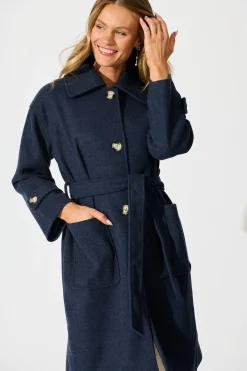 Best Timeless Touch Coat in Navy Outerwear|Outerwear