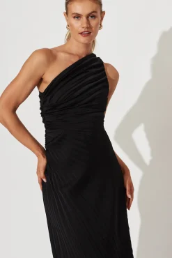 New Toulon One Shoulder Maxi Dress In Black Dresses|Formal
