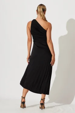 New Toulon One Shoulder Maxi Dress In Black Dresses|Formal