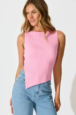 Hot Valley Top In Pink Tops|Casual