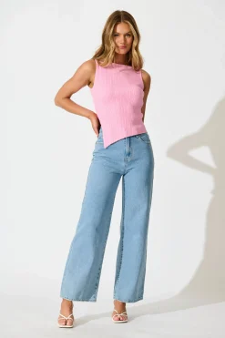 Hot Valley Top In Pink Tops|Casual