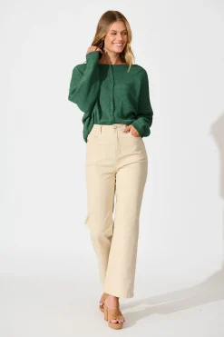Sale Vancouver Knit in Green Cotton Blend Knitwear|Knitwear