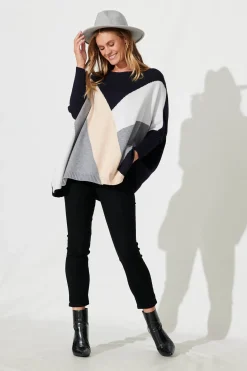 Best Venti Knit In Black Multi Wool Blend Knitwear|Knitwear