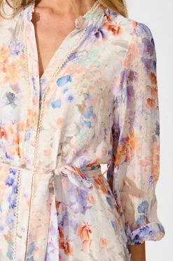 Sale Vivette Midi Dress in Multi Floral Print Dresses|Casual