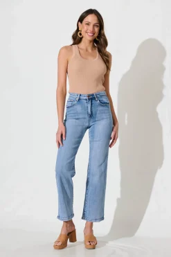 Best Watts High Rise Relaxed Leg Jean In Light Blue Denim Bottoms|Pants