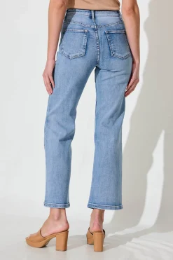 Best Watts High Rise Relaxed Leg Jean In Light Blue Denim Bottoms|Pants