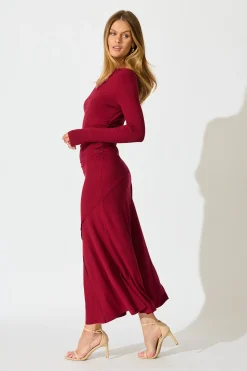 Fashion Wild Grace Maxi Dress In Wine Dresses|Casual