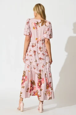 Hot Wildflower Maxi Dress in Blush Floral Dresses|Casual