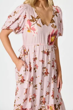 Hot Wildflower Maxi Dress in Blush Floral Dresses|Casual