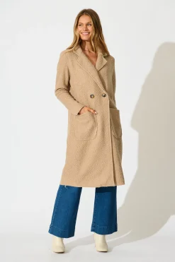 Online Wilma Coat in Camel Boucle Outerwear|Outerwear