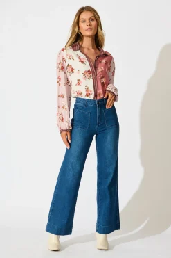 New Wishing in Blooms Shirt in Pink and Blush Floral Tops