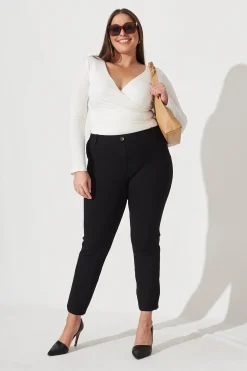 Fashion Workflow Skinny Pants in Black Bottoms|Pants