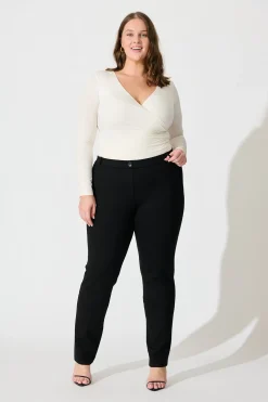 Fashion Workflow Skinny Pants in Black Bottoms|Pants