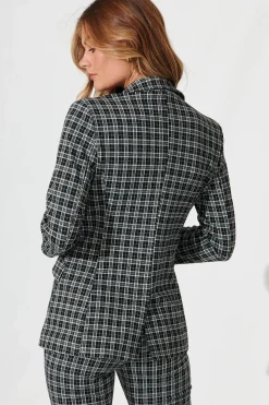 Sale Workflow Stretch Blazer In Black Check Outerwear|Outerwear