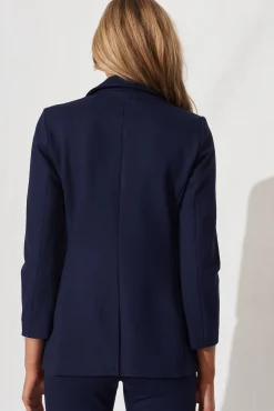Outlet Workflow Stretch Blazer In Navy Outerwear|Outerwear