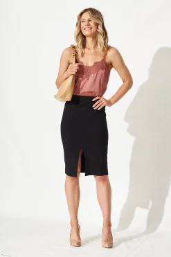 Hot Workflow Stretch Pencil Skirt In Black Bottoms|Skirts & Shorts