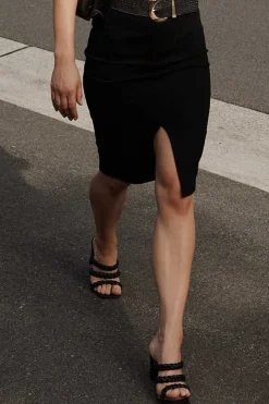 Hot Workflow Stretch Pencil Skirt In Black Bottoms|Skirts & Shorts